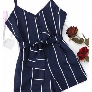 Zaful romper jumper NWT navy strip super cute